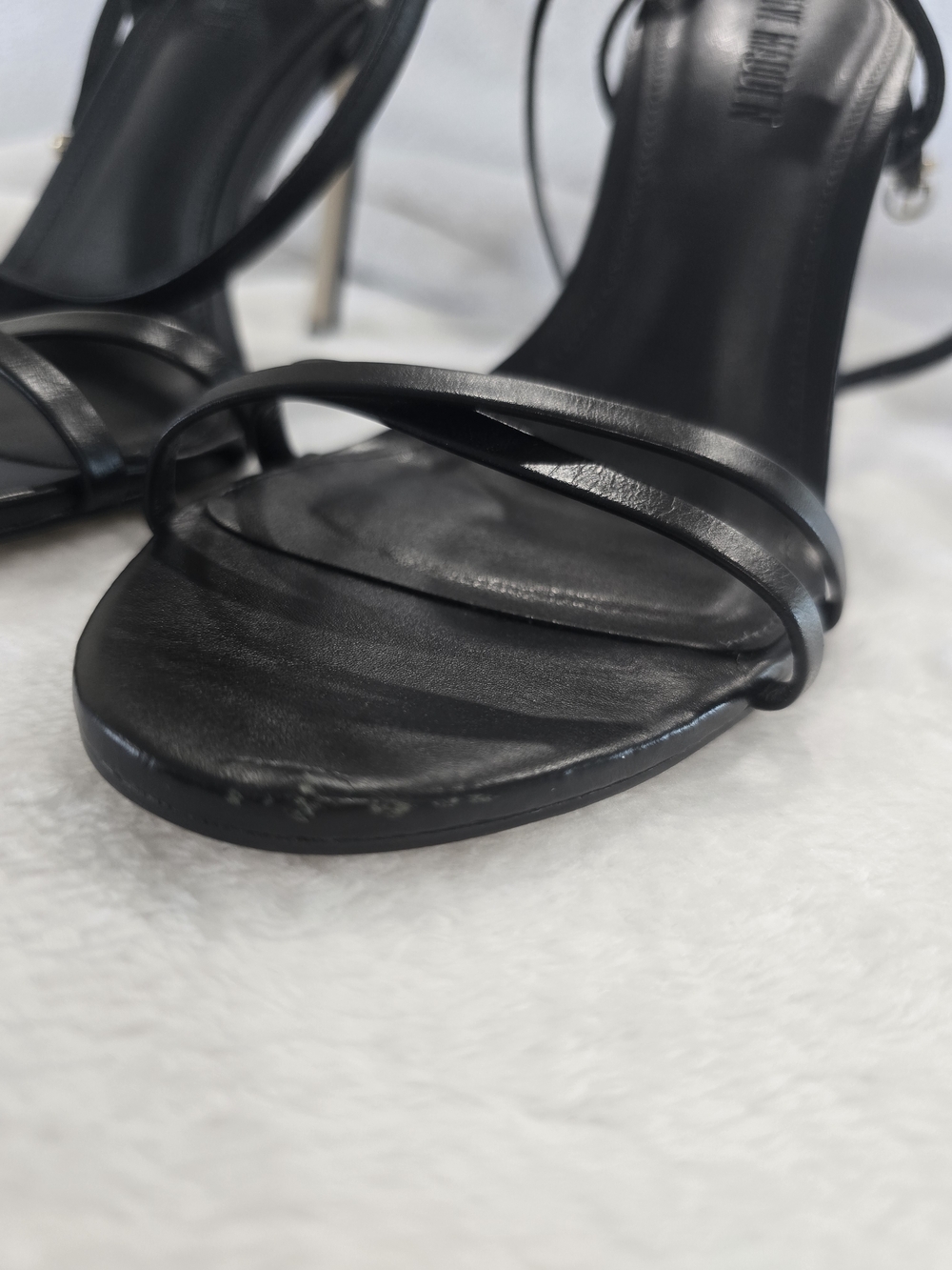 Steve Madden Black Strappy Ankle-Tie Heels - Picture 3 of 6